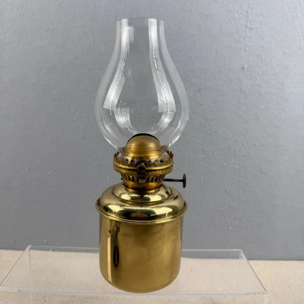 Vintage DHR Den Haan Rotterdam Brass Gimbaled Nautical Oil Lamp Made in Holland